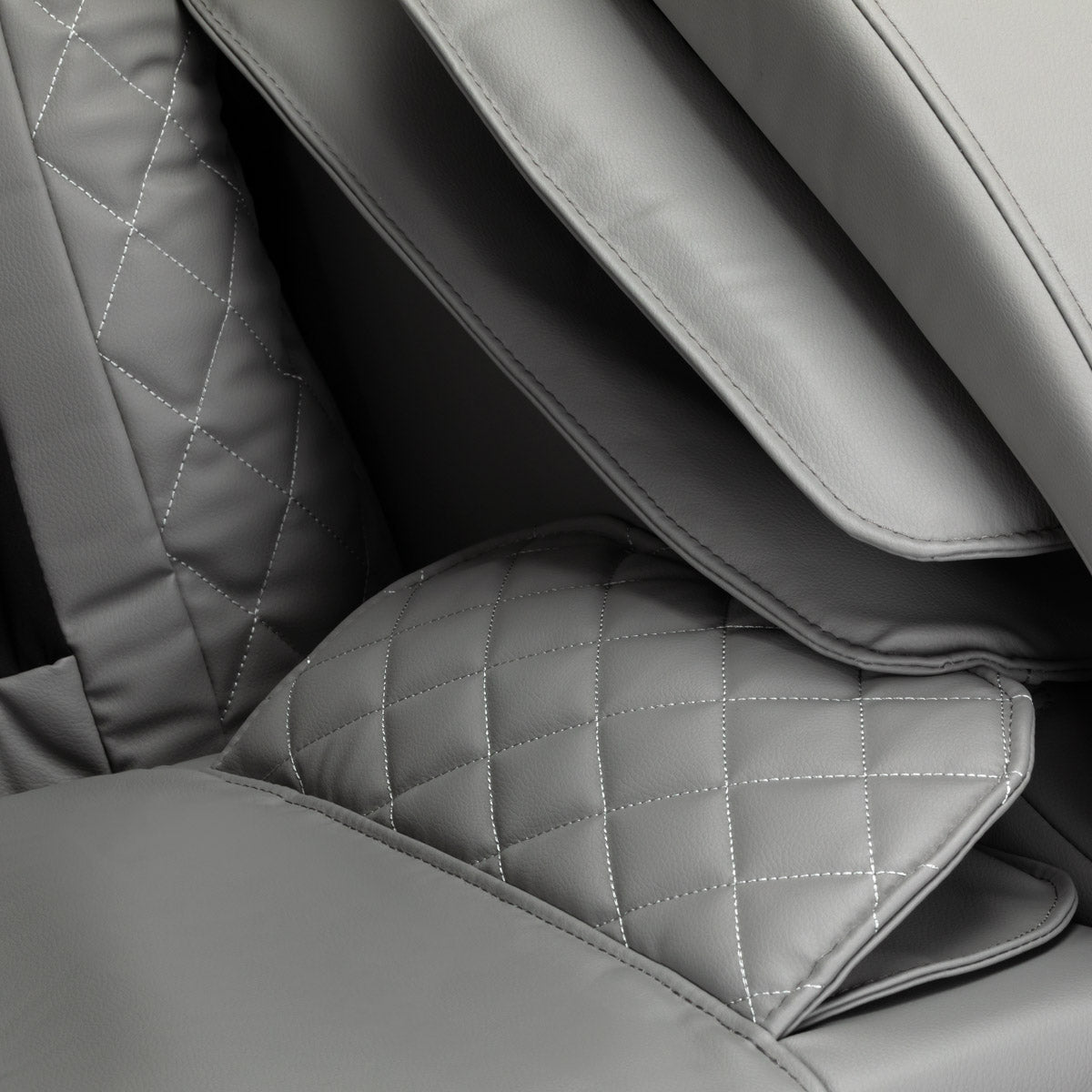 Sakura Standard 801 Massage Chair Grey - close-up of the upholstery and construction details