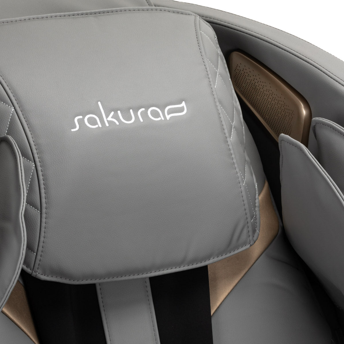 Sakura Standard 801 Massage Chair Grey - close-up of the upholstery and construction details