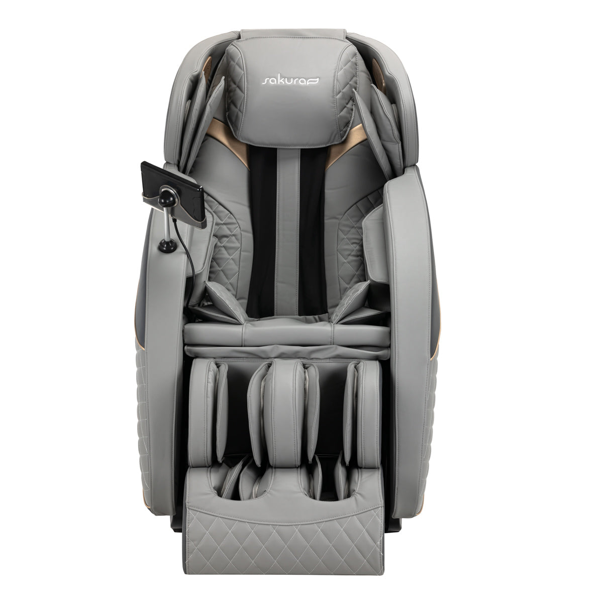Sakura Standard 801 Massage Chair Grey - close-up of the upholstery and adjustment details