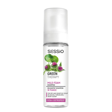 Sessio Green Therapy Gentle Foam Shampoo Dry & Sensitive Scalp - retail hair-care container isolated on a white background