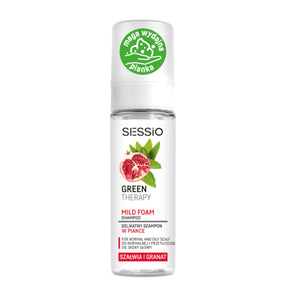 Sessio Green Therapy Gentle Foam Shampoo Normal & Oily Scalp - retail hair-care container isolated on a white background