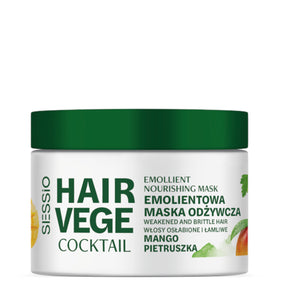 Sessio Hair Vege Cocktail Emollient Nourishing Mask Mango - retail hair-care container isolated on a white background