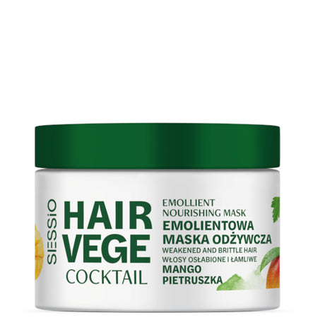 Sessio Hair Vege Cocktail Emollient Nourishing Mask Mango - retail hair-care container isolated on a white background