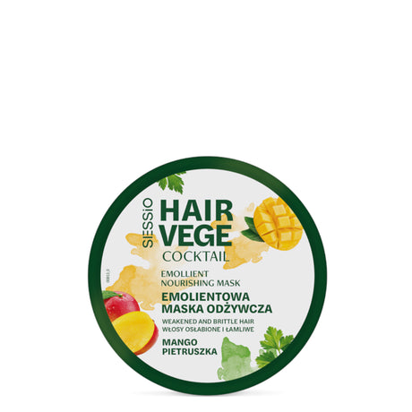 Sessio Hair Vege Cocktail Emollient Nourishing Mask Mango - retail hair-care container isolated on a white background