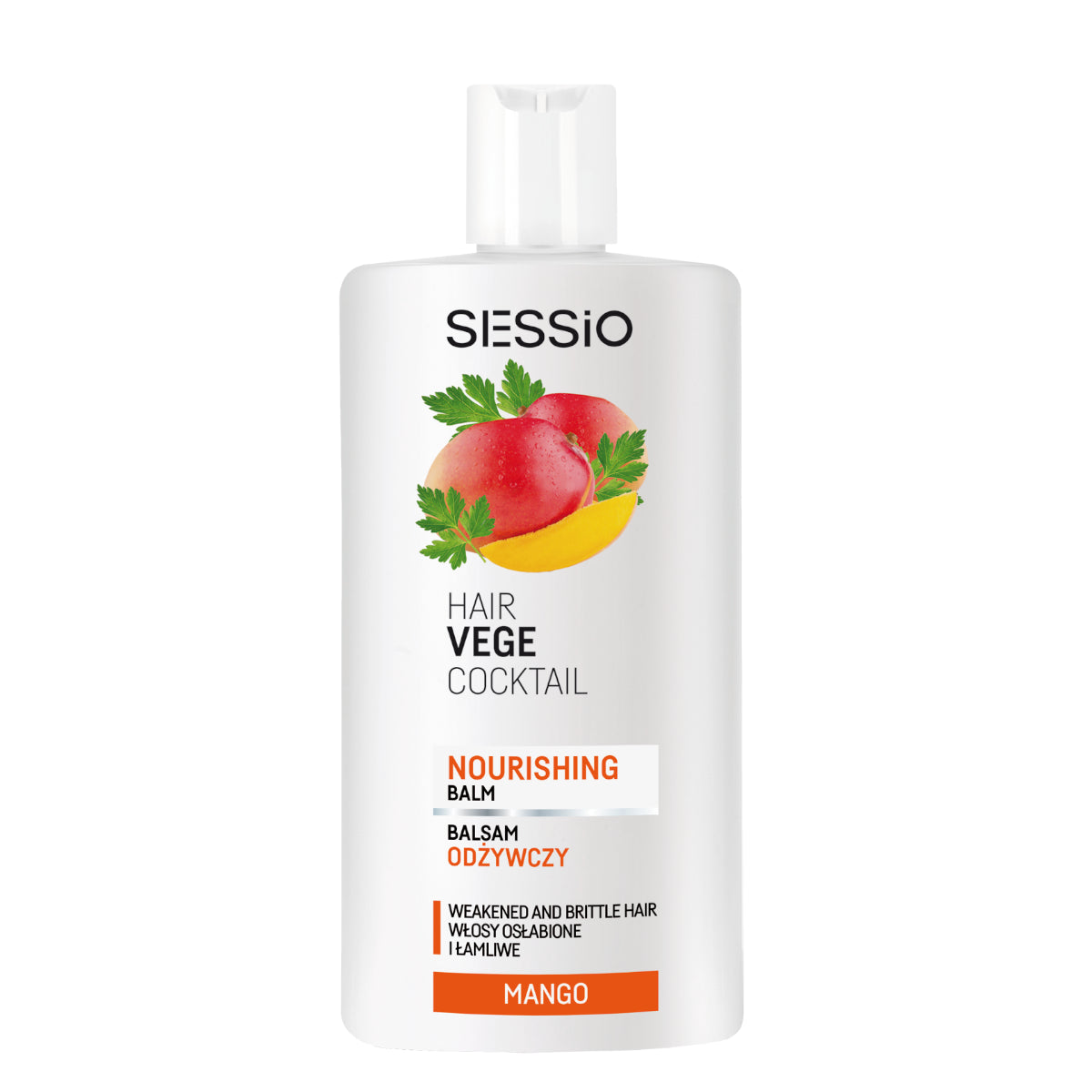 Sessio Hair Vege Cocktail Nourishing Balm Mango - retail hair-care container isolated on a white background