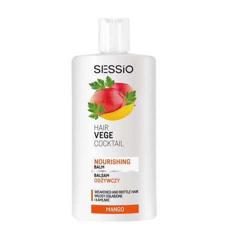 Sessio Hair Vege Cocktail Nourishing Balm Mango - retail hair-care container isolated on a white background