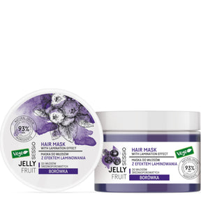 Sessio Jelly Fruit Medium Porosity Hair Mask with Lamination Effect Blueberry - retail hair-care container isolated on a white background