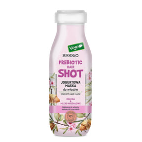 Sessio Prebiotic Hair Shot Yogurt Hair Mask Inulin & Almond Milk - retail hair-care container isolated on a white background