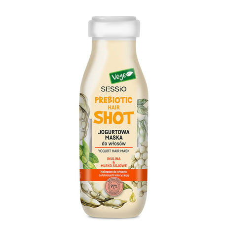 Sessio Prebiotic Hair Shot Yogurt Hair Mask Inulin & Soya Milk - retail hair-care container isolated on a white background