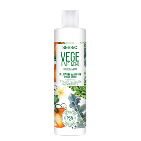 Sessio Vege Hair Menu Delicate Shampoo High Porosity Hair - retail hair-care container isolated on a white background