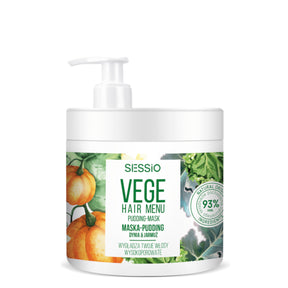 Sessio Vege Hair Menu Pudding Mask High Porosity Hair - retail hair-care container isolated on a white background