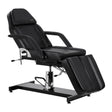 Sillon 210 Hydraulic Pedicure Bed With Rocking Function & Split Footrest Black - full product view at an angle on a white background