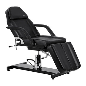 Sillon 210 Hydraulic Pedicure Bed With Rocking Function & Split Footrest Black - full product view at an angle on a white background