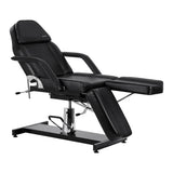 Sillon 210 Hydraulic Pedicure Bed With Rocking Function & Split Footrest Black - full product view on a white background