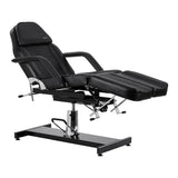 Sillon 210 Hydraulic Pedicure Bed With Rocking Function & Split Footrest Black - full product view on a white background