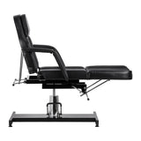 Sillon 210 Hydraulic Pedicure Bed With Rocking Function & Split Footrest Black - full product view on a white background