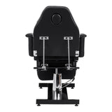Sillon 210 Hydraulic Pedicure Bed With Rocking Function & Split Footrest Black - close-up of the upholstery and adjustment details
