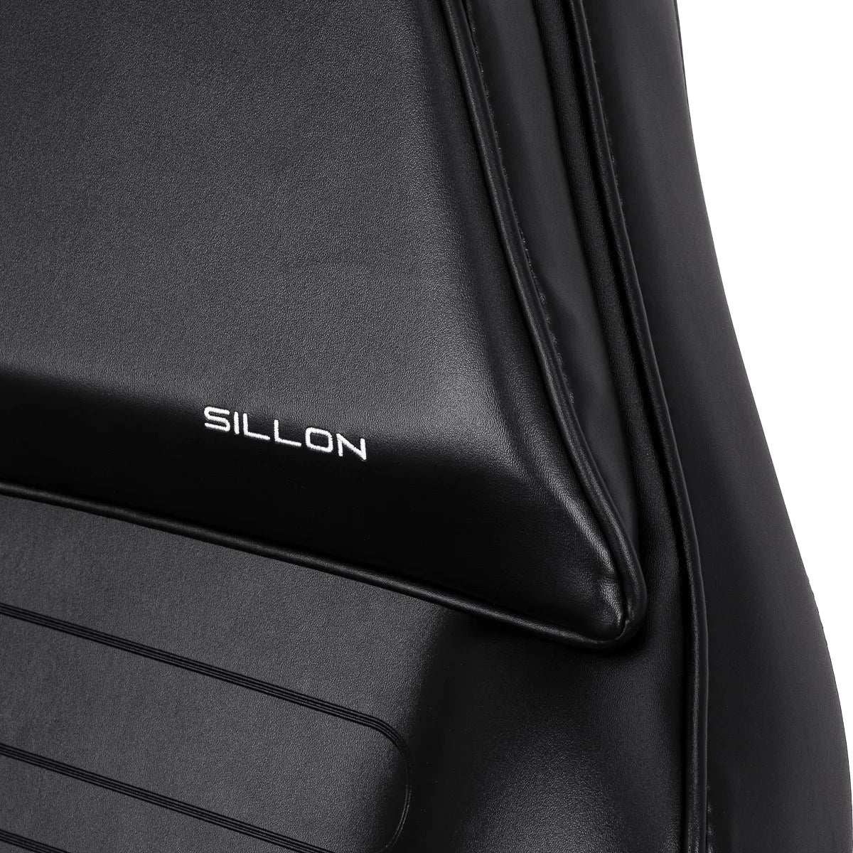 Sillon 210 Hydraulic Pedicure Bed With Rocking Function & Split Footrest Black - close-up of the upholstery and construction details