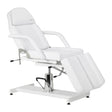 Sillon 210 Hydraulic Pedicure Bed With Rocking Function & Split Footrest White - full product view at an angle on a white background