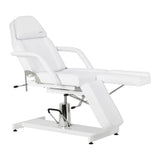 Sillon 210 Hydraulic Pedicure Bed With Rocking Function & Split Footrest White - full product view on a white background