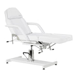 Sillon 210 Hydraulic Pedicure Bed With Rocking Function & Split Footrest White - full product view on a white background