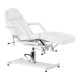Sillon 210 Hydraulic Pedicure Bed With Rocking Function & Split Footrest White - full product view on a white background