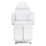 Sillon 210 Hydraulic Pedicure Bed With Rocking Function & Split Footrest White - close-up of the upholstery and adjustment details