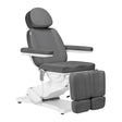 Sillon Classic 2-Motor Electric Pedicure Bed Grey - full product view at an angle on a white background