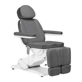 Sillon Classic 2-Motor Electric Pedicure Bed Grey - full product view at an angle on a white background