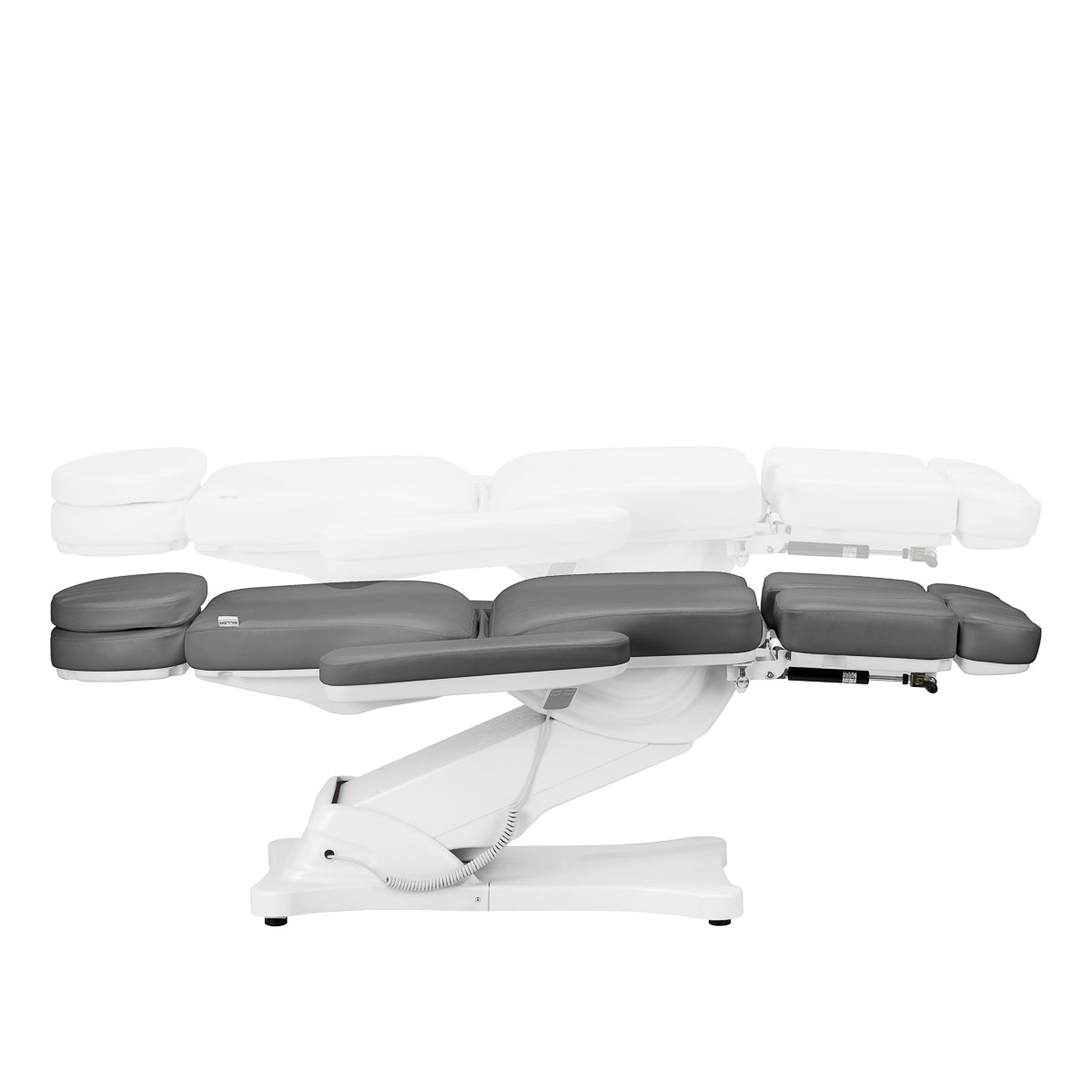 Sillon Classic 2-Motor Electric Pedicure Bed Grey - close-up of the upholstery and adjustment details