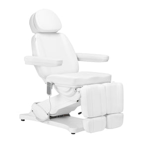 Sillon Classic 2-Motor Electric Pedicure Bed White - full product view at an angle on a white background