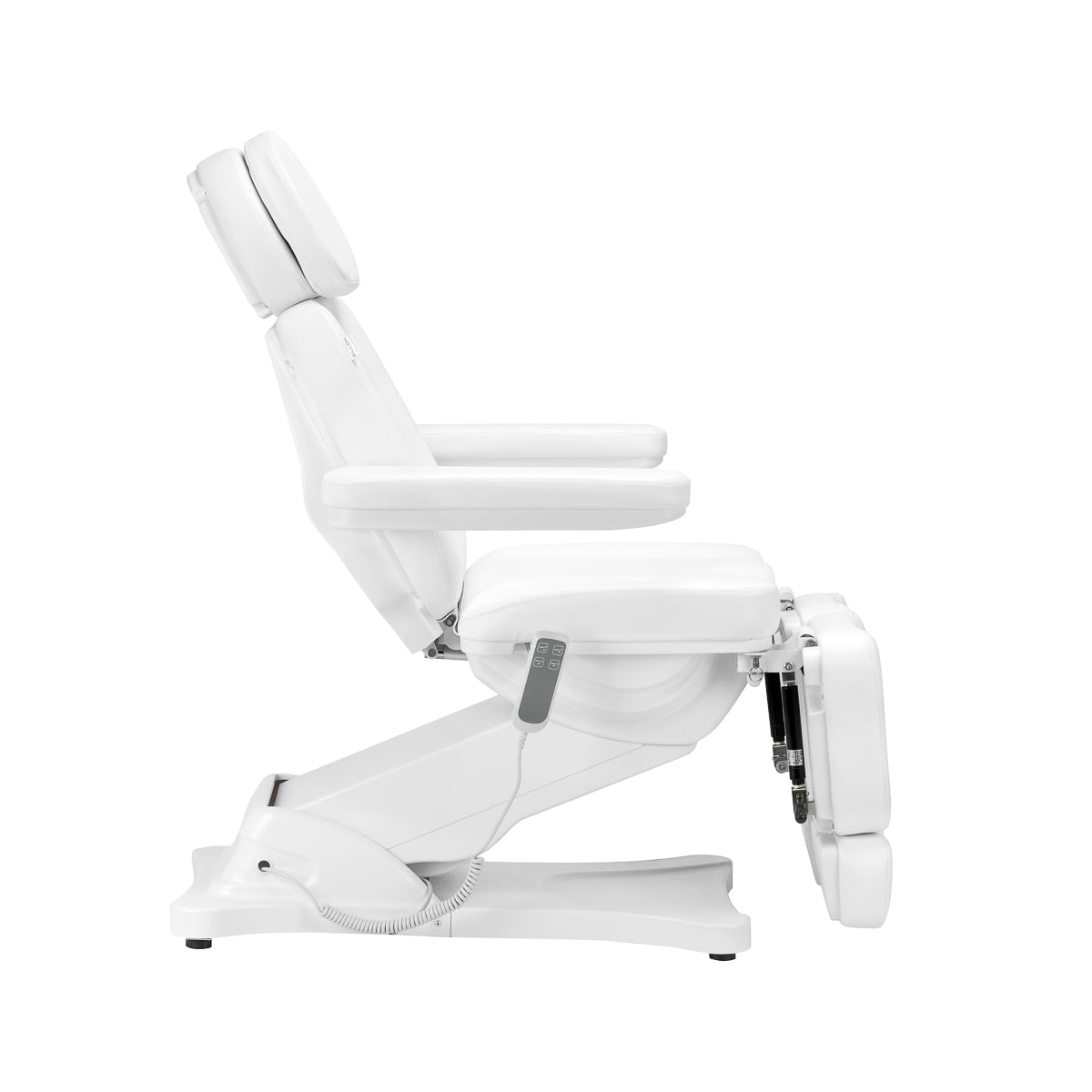 Sillon Classic 2-Motor Electric Pedicure Bed White - close-up of the upholstery and adjustment details