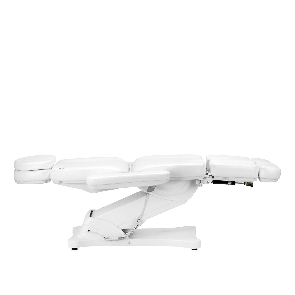 Sillon Classic 2-Motor Electric Pedicure Bed White - close-up of the upholstery and adjustment details