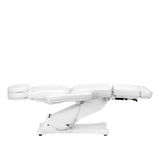 Sillon Classic 2-Motor Electric Pedicure Bed White - close-up of the upholstery and adjustment details