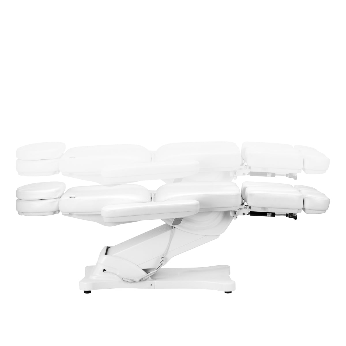 Sillon Classic 2-Motor Electric Pedicure Bed White - close-up of the upholstery and adjustment details