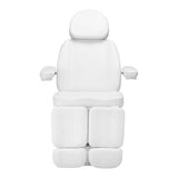 Sillon Classic 2-Motor Electric Pedicure Bed White - close-up of the upholstery and adjustment details
