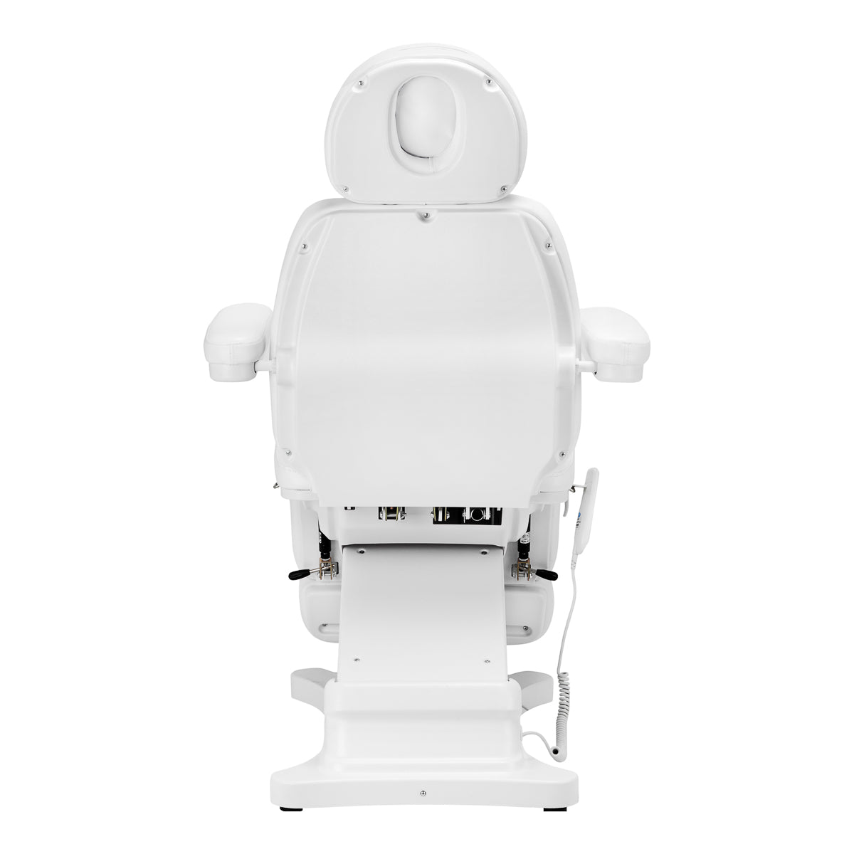 Sillon Classic 2-Motor Electric Pedicure Bed White - close-up of the upholstery and adjustment details