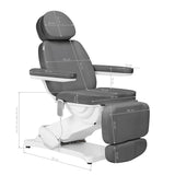 Sillon Classic 3-Motor Electric Beauty Bed Grey - full product view on a white background