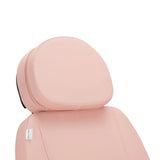 Close-up of the adjustable headrest on the Sillon Electric Cosmetic Chair Classic in pink, offering comfort and versatility.