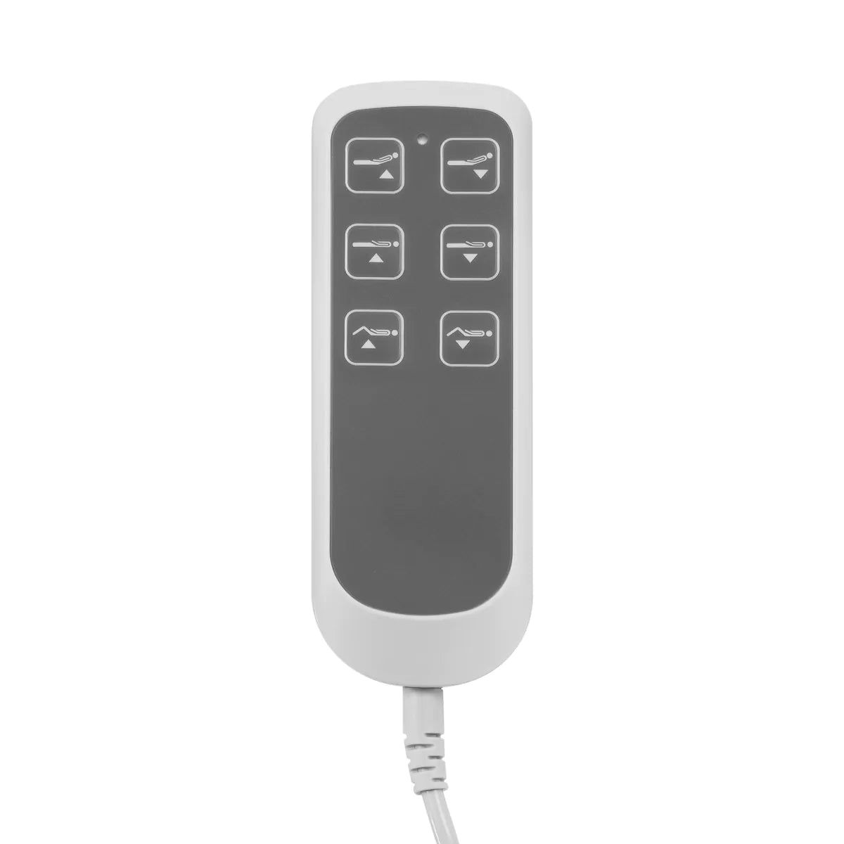 Remote control for the Sillon Electric Cosmetic Chair Classic, showcasing six buttons for precise position adjustments.