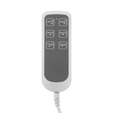 Remote control for the Sillon Electric Cosmetic Chair Classic, showcasing six buttons for precise position adjustments.