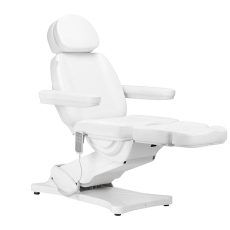 Sillon Classic 3-Motor Electric Beauty Bed White - full product view on a white background