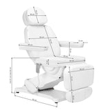 Sillon Classic 3-Motor Electric Beauty Bed White - full product view on a white background