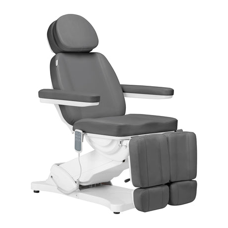 Sillon Classic 3-Motor Electric Pedicure Bed With Cradle Grey - full product view at an angle on a white background