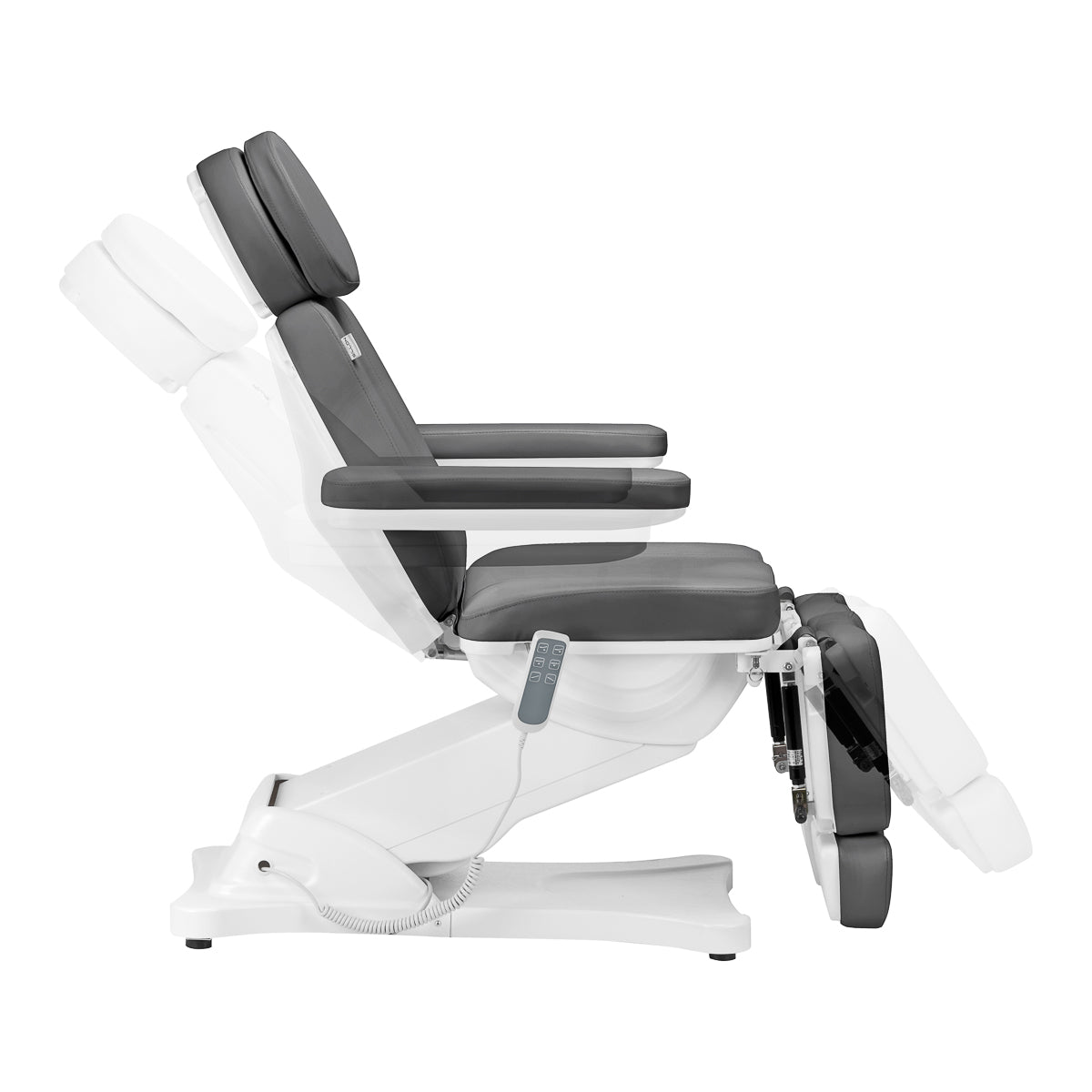 Sillon Classic 3-Motor Electric Pedicure Bed With Cradle Grey - close-up of the upholstery and adjustment details