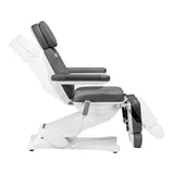 Sillon Classic 3-Motor Electric Pedicure Bed With Cradle Grey - close-up of the upholstery and adjustment details