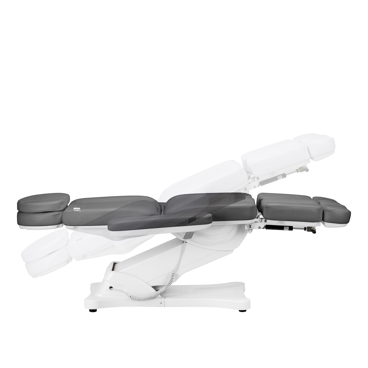 Sillon Classic 3-Motor Electric Pedicure Bed With Cradle Grey - close-up of the upholstery and adjustment details