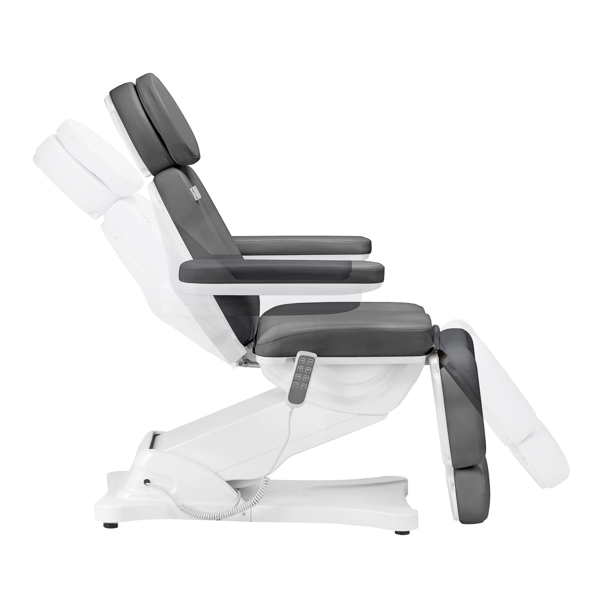 Sillon Classic 4-Motor Electric Beauty Bed With Cradle Grey - full product view on a white background
