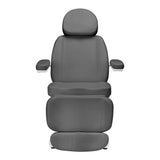 Sillon Classic 4-Motor Electric Beauty Bed With Cradle Grey - close-up showing the headrest, upholstery and adjustment controls
