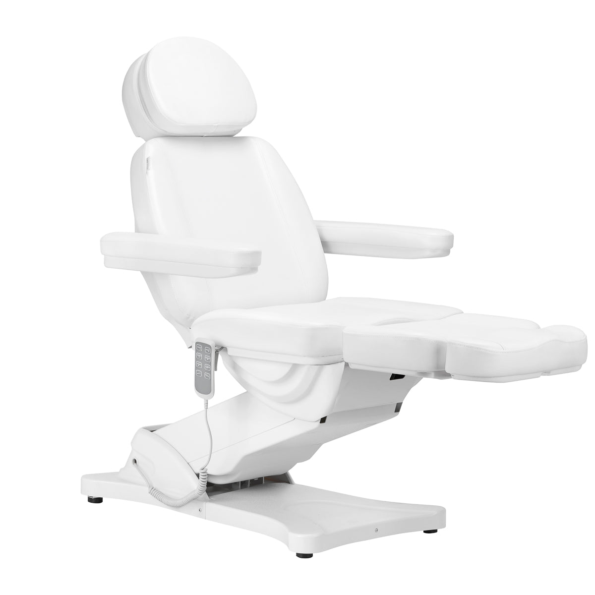 Sillon Classic 4-Motor Electric Beauty Bed With Cradle White - full product view on a white background